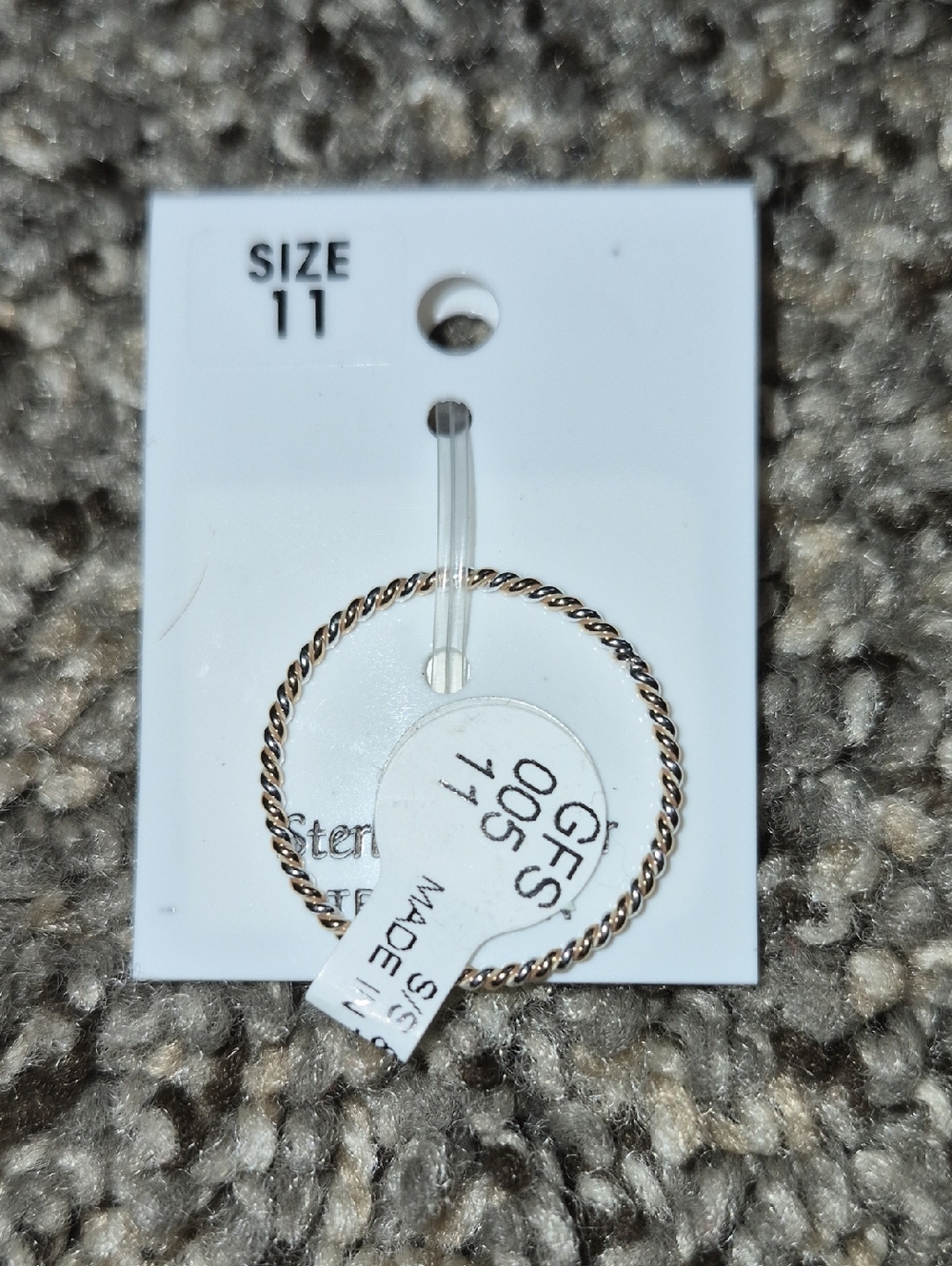Twisted Rope Band Ring in Rose Gold Tone - Size 11